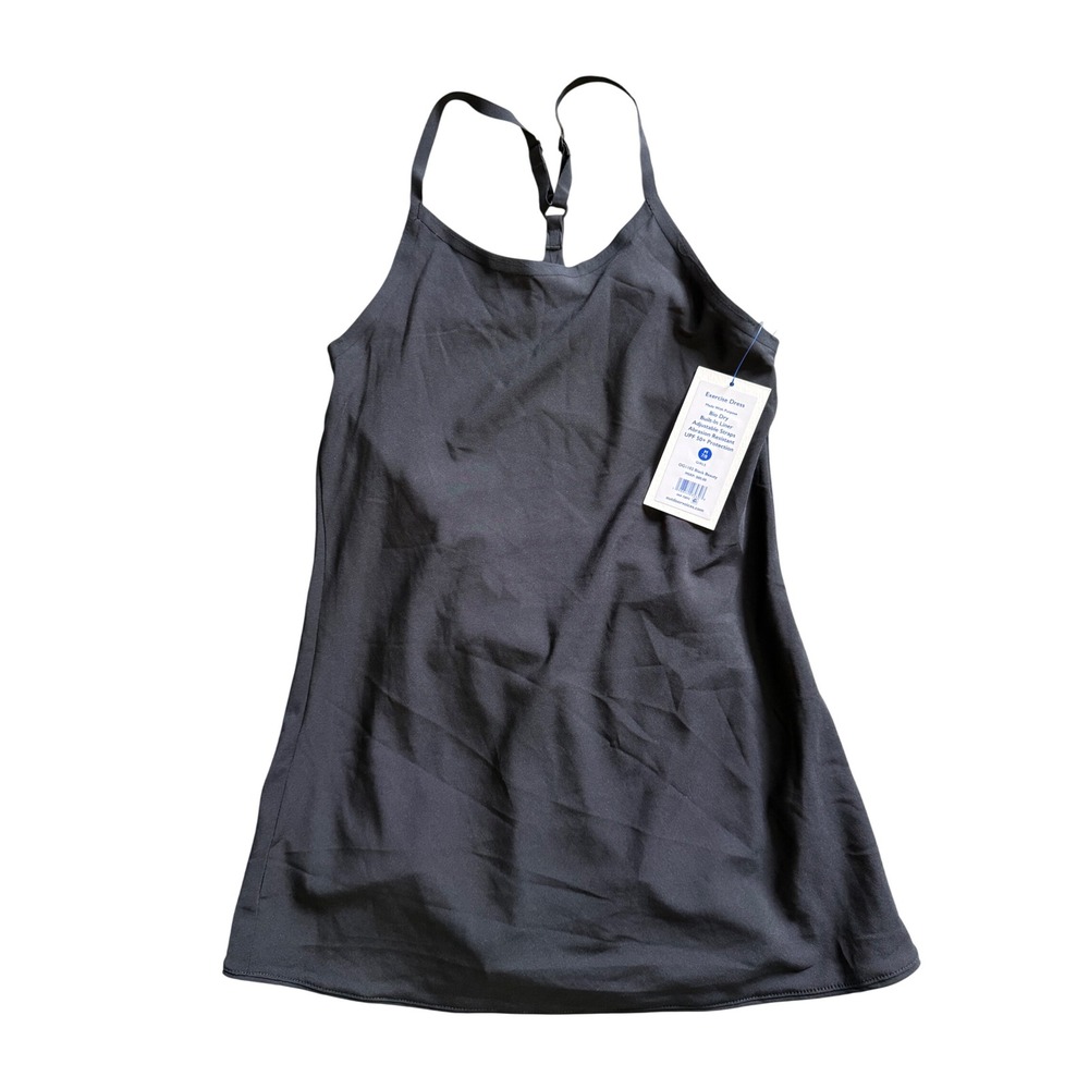 Outdoor Voices Girls Exercise Dress Black Beauty Bio Dry Built-in Liner M 7/8